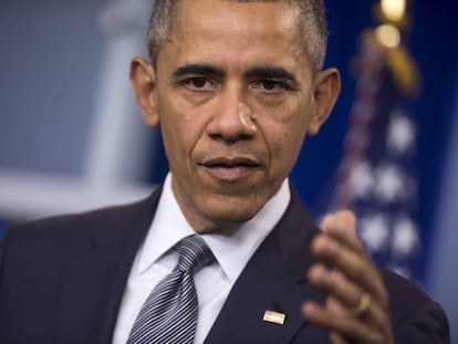 El presidente estadounidense, Barack Obama, en una rueda de prensa  
