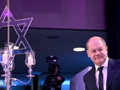 Olaf Scholz, en la celebración del Día de la Comunidad judía en Berlín el día 16 de diciembre.