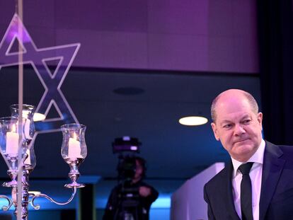 Olaf Scholz, en la celebración del Día de la Comunidad judía en Berlín el día 16 de diciembre.