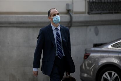 Manuel Morocho, inspector jefe de la policía, a su llegada el martes a la Audiencia Nacional.