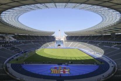 Interior del Olympiastadion de Berlín, donde se juega la final de la Champions League.