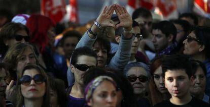 Manifestaci&oacute;n en Madrid contra la violencia machista.