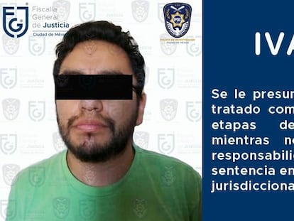 El presunto feminicida Iván "N" en el cartel difundido por la Fiscalía de la Ciudad de México.