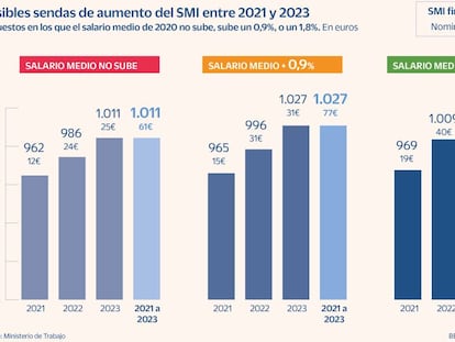 La comisión de expertos de Trabajo pide subir el SMI entre 12 y 19 euros ya en 2021