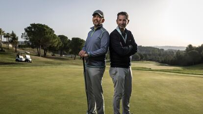 William Gutiérrez y Juan Carlos Campillo, antes de comenzar el torneo benéfico.