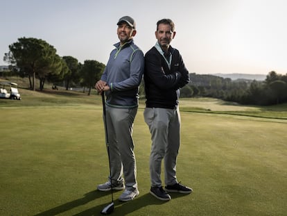 William Gutiérrez y Juan Carlos Campillo, antes de comenzar el torneo benéfico.