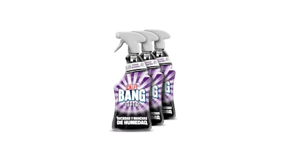 Ofertas de primavera productos de limpieza sobre fondo blanco.