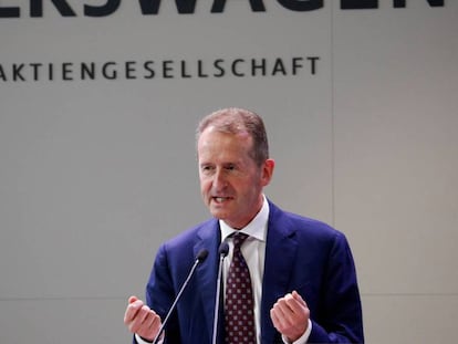 Herbert Diess, presidente del grupo Volkswagen, en una reciente visita a la planta de Seat en Martorell (Barcelona).