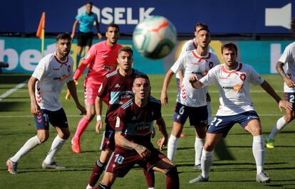 Iago Aspas, durante un partido contra Osasuna en El Sadar.