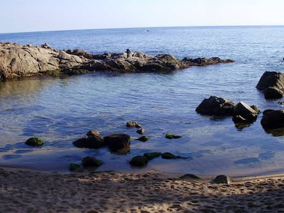 Cala Estreta está situada a 8 km al norte de Palamós (Girona). Este rincón virgen está protegido por un pinar y escollos ideales para el buceo.