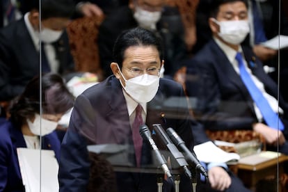 El primer ministro japonés, Fumio Kishida, el pasado lunes en el Parlamento.