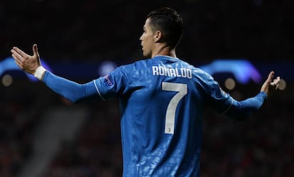 Cristiano, durante el partido del Wanda.