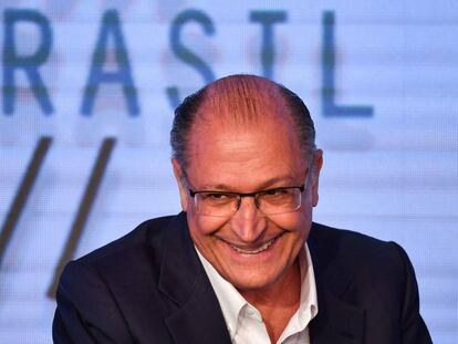 Geraldo Alckmin durante fórum sobre tecnologia em São Paulo, em 7 de agosto.