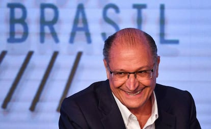 Geraldo Alckmin durante fórum sobre tecnologia em São Paulo, em 7 de agosto.