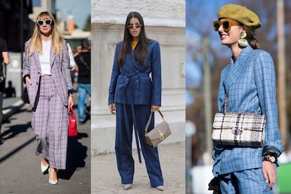 Tejidos invernales y cortes oversize son perfectos para los trajes de cuadros.