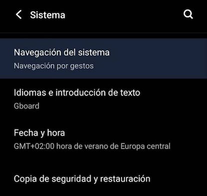 Gestos sisteme Android