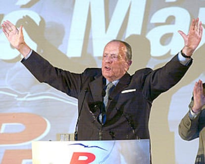 Manuel Fraga, durante su discurso en Santiago de Compostela.