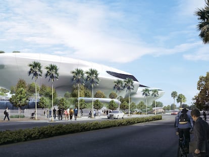 Ilustración de cómo quedará la fachada del Museo Lucas de Arte Narrativo, que abrirá sus puertas en 2025 en Los Ángeles.