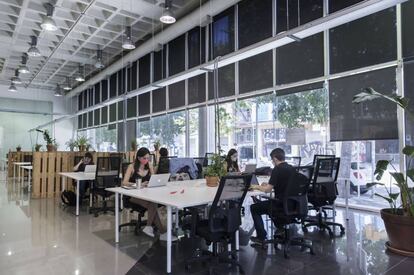 L'Impact Hub Barcelona, un espai de 'coworking' i 'startups' al districte 22@ del Poblenou de Barcelona.