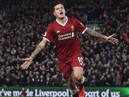 Philippe Coutinho em um jogo pelo Liverpool