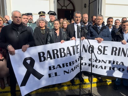 Minuto de silencio el pasado en el Ayuntamiento de Barbate (Cádiz) el pasado 10 de febrero.