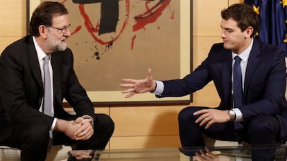 Mariano Rajoy and Albert Rivera, during their meeting last week.