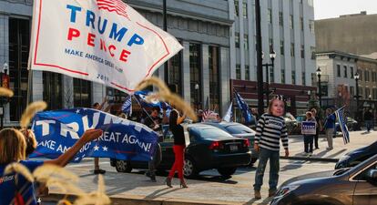 Votantes de Trump en Pensilvania, antes de las elecciones.