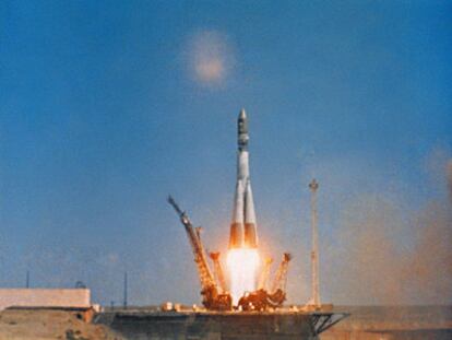 Lanzamiento de la <i>Vostok-1</i>, una de las imágenes de la muestra.