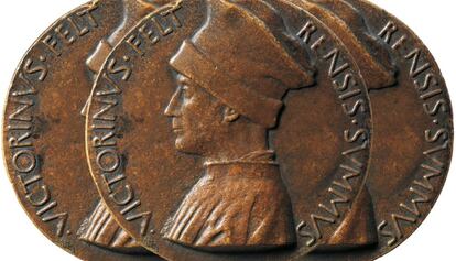 Medalla commemorativa en bronze de Vittorino da Feltre.