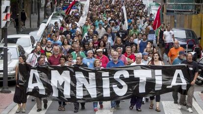 Manifestaci&oacute;n el 29 de agosto en Bilbao por la amnist&iacute;a a los presos etarras.