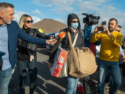 Raúl Díaz, a su salida de la prisión de Tahiche, Lanzarote, el 13 de enero.