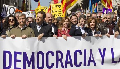 Manifestación en Barcelona contra contra el proceso independentista en Cataluña.