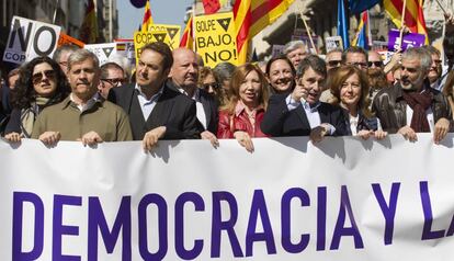 Manifestaci&oacute;n en Barcelona contra contra el proceso independentista en Catalu&ntilde;a.