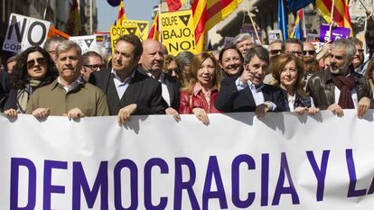 Manifestaci&oacute;n en Barcelona contra contra el proceso independentista en Catalu&ntilde;a.