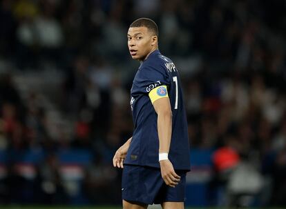 Kylian Mbappé durante su último partido en el Parque de los Príncipes como jugador del PSG.