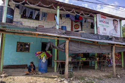 La casa y la tienda de Cecilia Peña, en Chicahuaxtla.