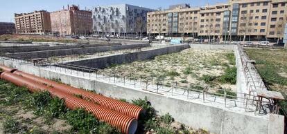 Obras del colegio Maestro padilla, en Carabanchel.