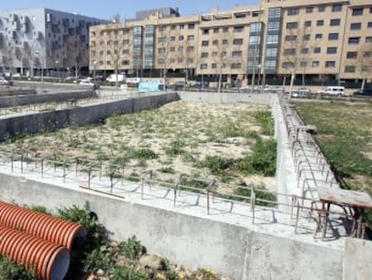 Obras del colegio Maestro padilla, en Carabanchel.