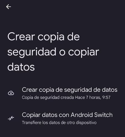 Copia seguridad en el sistema operativo Android