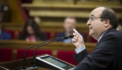 Miquel Iceta, en la tribuna del Parlament.