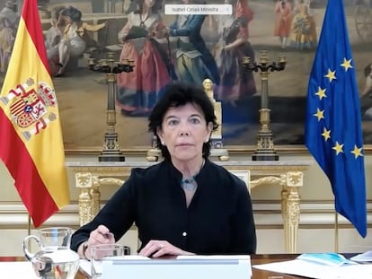 La ministra de Educación y FP, Isabel Celaá, tras la conferencia sectorial de este lunes.