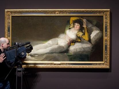 'La maja vestida' de Goya que ha viajado a Barcelona.