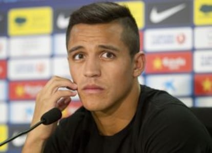 Alexis Sánchez, en la rueda de prensa.