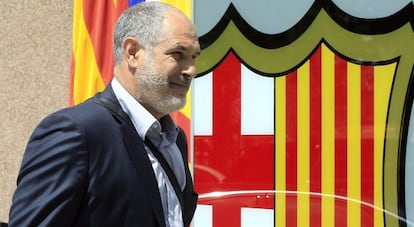 Zubizarreta, a su llegada a la reunión.