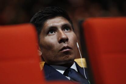 Nairo Quintana, el pasado martes, durante la presentación del Tour en París.