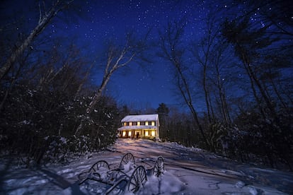 Una cabaña en New Hampshire, Nueva Inglaterra, EE UU.
