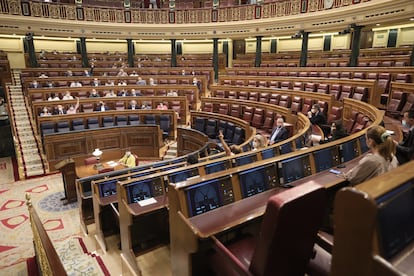 Sesión plenaria en el Congreso de los Diputados, el pasado jueves, marcada por la decisión del Gobierno de indultar a los presos del 'procés'.