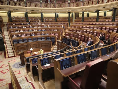 Sesión plenaria en el Congreso de los Diputados, el pasado jueves, marcada por la decisión del Gobierno de indultar a los presos del 'procés'.