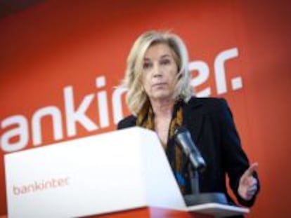 La consejera delegada de Bankinter, Mar&iacute;a Dolores Dancausa, durante la presentaci&oacute;n de los resultados de 2013 de la entidad