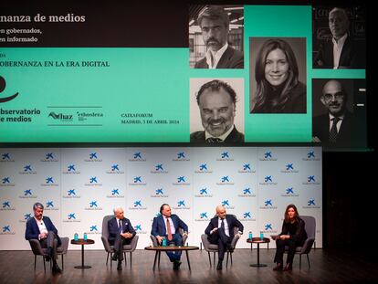 Carlos Núñez en una mesa redonda organizada por el Observatorio de Medios, en CaixaForum Madrid.